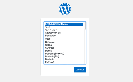 Elegir el idioma durante la instalación de WordPress 